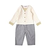 Hoppetta カーディガン着てる風カバーオール きなり 70cm 59413