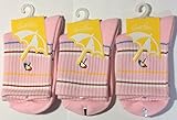 アーノルドパーマー　幼児用靴下　13cm-16cm　3足セット (ライトピンク×縞) [並行輸入品]