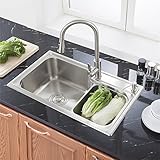 Homelava 流し台 キッチンシンク (蛇口なし) #304ステンレス製流し台