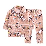 CXYP　ベビー　子供　パジャマ　上下セット　ルームウェア　パジャマセット　上着＆ズボン　赤ちゃん　秋冬　動物　ふわふわ　カワイイ　キャラクター 　男の子 　女の子 　防寒着　寝間着　 (110cm,