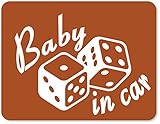 imoninn BABY in car ステッカー　【マグネットタイプ】　No.30　ダイス　（茶色）