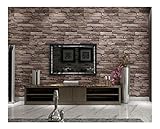 レンガブラウン10 M木製Peel 3d壁紙リアルな古板レンガRolls Stone Textured Decor