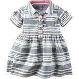 Carter's(カーターズ) ストライプポプリンドレス グレー ワンピース 18ヶ月【並行輸入】