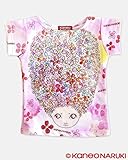 【KANEONARUKI】花頭HA-NA（ピンク）　アートTシャツ　80cm