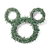 【Disney】ディズニー　フェイクグリーンのリース　ミッキーマウス　グリーン