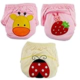 薄手 中股3層 トレーニングパンツ トレパン 3枚セット ガーゼ付き(女の子, 90サイズ)