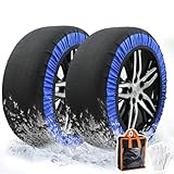 leehuwai 布製タイヤチェーン 布チェーン スノーソック 駆動輪 2本分 軽自動車 非金属 簡単装着 ジャッキアップ不要 低振動 低騒音 軽量 滑り止め 冬の雪对策 雪道 路面凍結 緊急用 155/65R13 155/70R13 165/65R13 155/55R14 165/55R14 165/60R14 165/45R15 165/40R16 (XS)