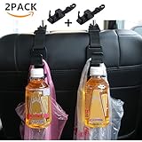 4パックCar Back Seat Headrestハンガーストレージオーガナイザー – 車カーバックシートフック – Prevent手ごろ、ハンドバッグ、コート、食料品バッグと水ボトルからSpill