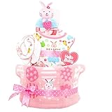 おむつケーキ ラブアダブダブ 2段 出産祝い ベビーギフト ガラガラ ガーゼスタイ ガーゼハンカチ ハンドタオル rub a dub dub rubadubdub2