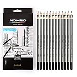 KNAFS 24 Drawing Pencils Set, Art Sketching Pencils 14B, 12B, 10B, 9B, 8B, 7B, 6B, 5B, 4B, 3B, 2B, B, HB, F, H - 9H, Graphite Pencils for Adults & Kid Artists.