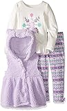 Kids Headquarters Baby 3 Pieces Sherpa Hooded with Ears Vest Pants Set Lilac 18 Months [並行輸入品]