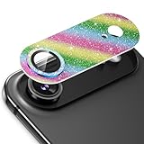 Podick カメラカバー iPhone Air用 カメラフィルム キラキラ 9H強化ガラス アルミ合金 耐衝撃 いphone17air カメラ保護 高透過率 キズ防止 露出オーバー防止 一体化 全面保護 気泡ゼロ 指紋防止 貼り付け簡単 アイフォン17エア 対応 レンズプロテクター(17Air,カラフル)
