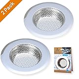 A Aulifeステンレススチールキッチンシンクストレーナ、Largeワイドリム4.5 "直径、2のセット