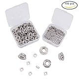 INCREWAY 150pcsステンレス製ナット Assortmentキット：M6フランジナット、M3スクエアナット
