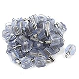 uxcell プレートサポート　棚受け　サポートピンホルダー　シルバートーン　ガラス棚　吸着カップ　50個