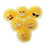 Kumeed EmoticonトイボールLight UpシリコンゴムPuffer圧力Yoyo Squeezeボール子供おもちゃパックof 6