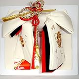 七五三 刺繍(マリ)結び帯 3サイズ5色/M(5歳用) 白