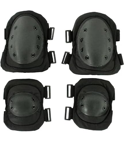 US-Militär Knie- & Ellbogenschoner-Set | ACU, 4-teilig | Verstellbar, Aus Hartplastik