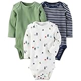 カーターズ Carter's 男の子用陽気な万歳三唱モンスター長袖サーマル編みボディースーツ3枚セット (newborn(-55cm)) [並行輸入品]