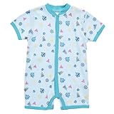 デンマークの子供服ブランドＦＩＸＯＮＩ 綿１００％ トロピカルフィッシュロンパース ブルー 86ｃｍ