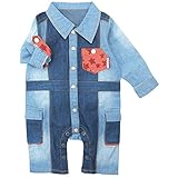 【H28年春物】 CHILD CHAMP(チャイルド チャンプ) ヒッコリー/ダンガリーロールアップシャツカバーオール 60cm/NB NO.C-86161516