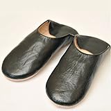 [SEKIDOUYA] バブーシュ モロッコのスリッパ 無地 メンズレディース (39 (レディース), ブラック)