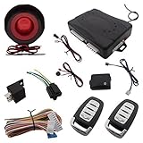 Universal Car Alarm System Remote With Shock Sensor & Override Switch & LED Status Indicator [並行輸入品]