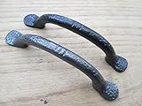 IRONMONGERY worldârear Fix – Hammered Cast Ironキッチンキャビネットドア戸棚引き出しプルハンドル( 6ブラックアンティーク) by ironmongery