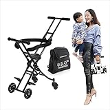 BBCT301-B[1年保証]360°ユニバーサルホイール 4輪ベビーカー 収納や持ち運びに便 2-7歳から 3.2kg超軽量 耐荷重50kg 全4色 子供用トロリー 高さ調整可能 折り畳んだら 小さ