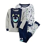 カーターズ（Carter's) 男の子用モンスターパラダイスコットンパジャマ 上下たっぷり4点セット (12months(72-78cm)) [並行輸入品]