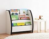 (日本製 完成品でお届け) ソフト素材 全ての角にソフト素材ＥＶＡ樹脂使用 絵本ラック (biblio) スリム ブラウン