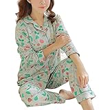 Spinas(スピナス) マタニティ 授乳口付き パジャマ さくらんぼ柄 ウエスト調節 できるので 産前産後 に活躍 ルームウェア 妊婦 産前 産後 授乳 M～XXL (Ｍ)