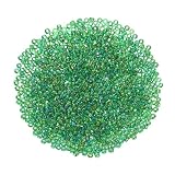 uxcell ガラスビーズ 丸玉 約2000個 穴径1mm 直径2mm DIY アクセサリーキット クラフト 手芸ビーズ 手作り素材 ダーク緑