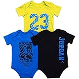 NIKE(ナイキ)エア・ジョーダン 青x黒x黄色AIR JORDAN SINCE 1985半袖ボディスーツ3枚セット (6-9months（身長約70-75cm）) [並行輸入品]