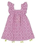 Hatley ハットレイ ガールズ・スモック・サンドレス フレンチスリーブ・ワンピース(胸元シャーリング) 95cm マルチカラー 100%綿 TDWMOFU001