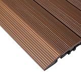 NewTechWood QD-SF-IP QuickDeck Composite Deck Tile Side Trim, 2-Inch x 1-Feet, Brazilian Ipe, 4-Piec