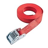 25mm幅カムバックルベルト　エンドレスタイプ　2.5M　赤