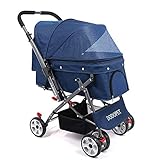 DODOPET双方向のペットのカート、4輪、折り畳むことができて、パッドを取り外すことができて...