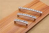 Top Uタイプクリスタルシンプルなキャビネットノブ引き出しハンドルドアプル – 3パック L pitch 128mm