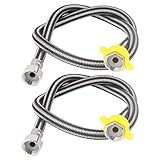 uxcell 柔軟なパイプ 洗濯機 シャワー用ホース バスルーム 80cm 長さ 2個入り