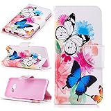 Golikef Samsung Galaxy S8 ケース カバー バンパー 手帳型 3D 合皮 PU レザー ストラップ付き アートデザイン 色鮮やか お洒落 便利 な book case 型 柔ら