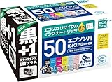 エコリカ エプソン ふうせん IC6CL50対応リサイクルインク 通常容量 6色パック+ブラック 残量表示非対応：EP-801A/901/PM-D870/G4500/G850/G860/PM-T960 残量表示対応：EP-302/4004/703A/704A/705A/774A/802A/803A/804A/902A/903A/904A 封筒パッケージ【Amazon.co.jp限定】