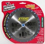 Vermont American 26153 5/8-Inch Arbor 6-1/2-Inch 30 Tooth Xtend Fine Finish Cordless Circular Saw Bl