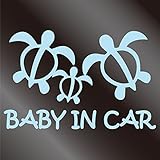 nc-smile ハワイアン　BABY IN CAR ステッカー ホヌ (ミルキーブルー)