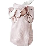 Ochine ベビー おくるみ 寝具 可愛いウサギ ニット寝袋 赤ちゃん 新生児用 赤ちゃん用品 秋冬用 長袖 パジャマ 封筒型 通気 プレゼント 出産祝い 0-6月に適応