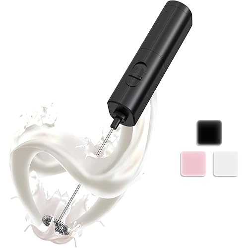 CIRCLE JOY Milk Frother Handheld Battery Operated Milk Foamer Electric Mini Drink Mixer for Coffee, Cappuccino, Lattes, Frapp