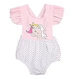 (ラランドリー) laraandlory ベビー　半袖 ロンパース　カバーオール 新生児　出産祝い フリル袖　子供服 女の子 (90cm, 白)