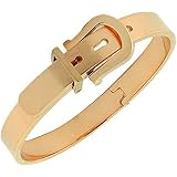 High Polished Stainless Steel Adjustable Belt Buckle Love Bracelets Bangle For Men/Women 7.5inches