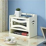 HAIZHEN ワイヤレスルータラックマウントキットセットトップボックスホルダー木製の壁の棚ゲートウェイストレージボックス33 * 22.5 * 29.5センチメートル ( 色 : Milky )