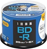 Victor ブルーレイディスク BD-R 1回録画用 片面1層 1-6倍速 50枚 VBR130RP50SJ2 ホワイト